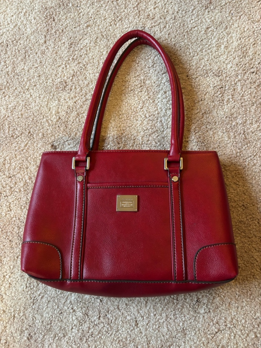 Red Leather Tote Bag by Liz Claiborne